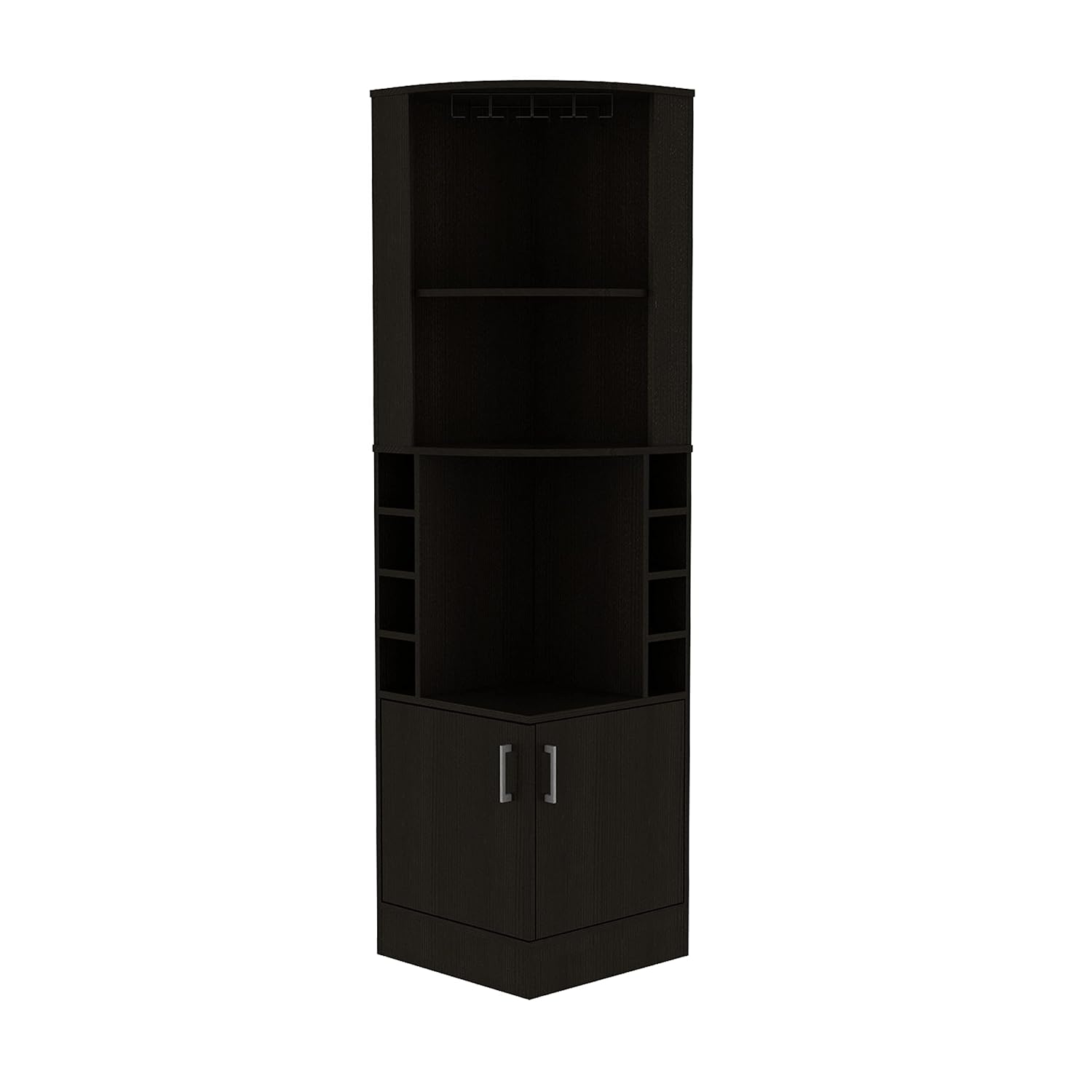 Home Bar And Cabinet - ตู้บาร์เข้ามุมพร้อมชั้นวาง 2 ชั้น, ที่วางแก้ว, ชั้นวางขวด 8