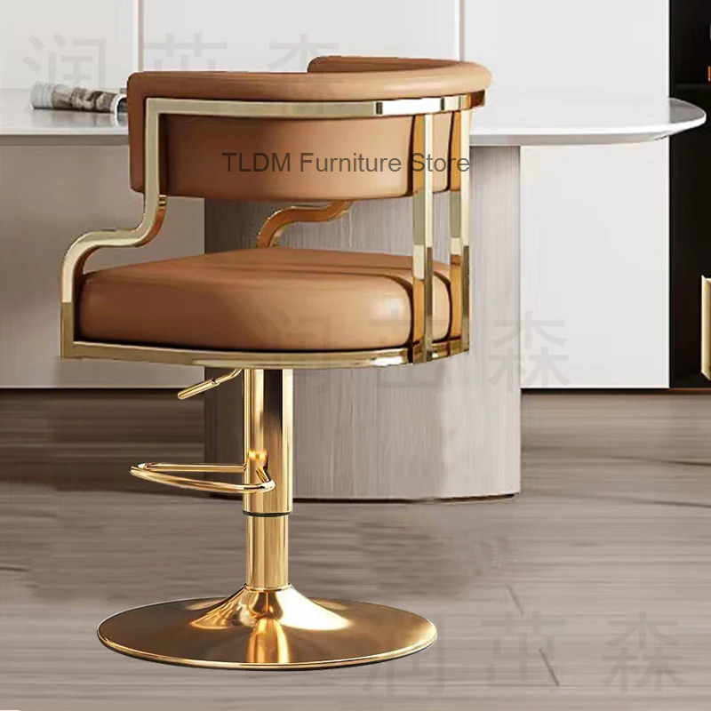 Home Bar Seating - เก้าอี้บาร์ระดับไฮเอนด์ เก้าอี้บาร์หมุนหรูหรา เก้าอี้บาร์สำหรับบ้าน เกาะกลางห้องครัว เก้าอี้บาร์สำหรับโรงแรม ร้านอาหาร