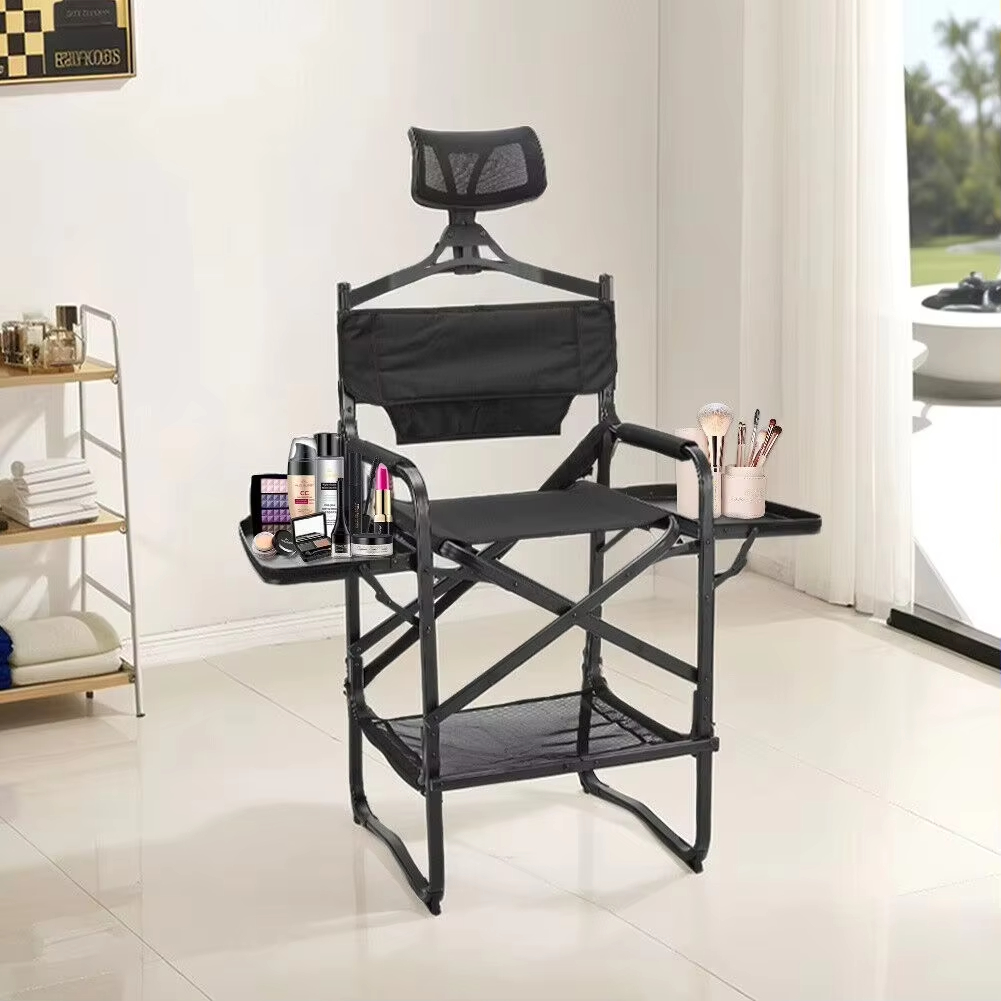 Home Bar Seating - สูงเก้าอี้ผู้กํากับ Heavy Duty Bar ความสูงพับแต่งหน้าเก้าอี้เบาะที่นั่งด้านข้างตารางเท้าสําหรับ Camping