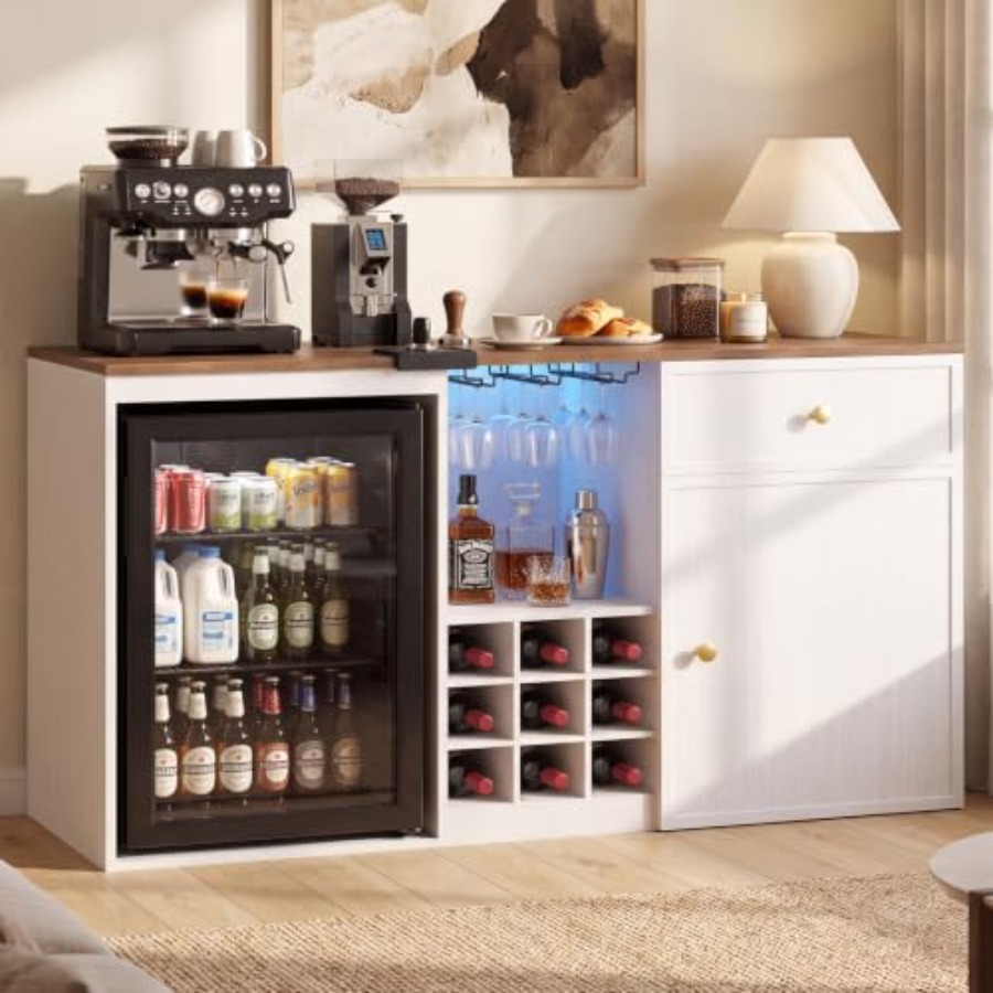 Home Bar And Fridge - ตู้บาร์กาแฟพร้อมช่องแช่เย็น ขนาด 55.2 นิ้ว บาร์ไวน์สำหรับบ้าน