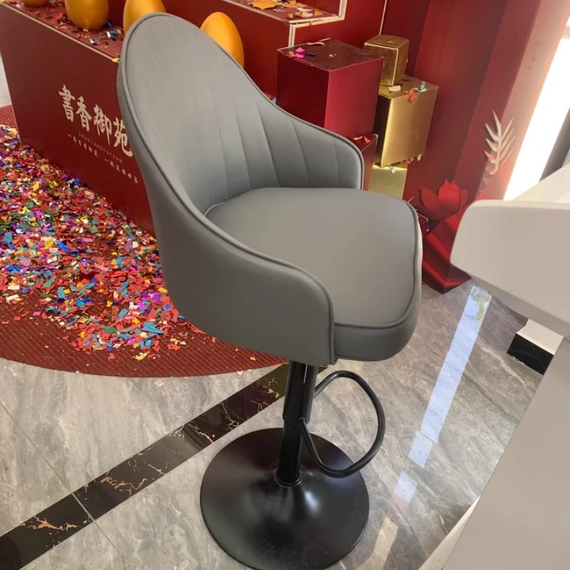 Home Bar Seating - ‌ เก้าอี้บาร์สไตล์สแกนดิเนเวียน พรีเมียม ปรับระดับความสูงได้ หมุนได้ เก้าอี้เคาน์เตอร์หุ้มหนัง