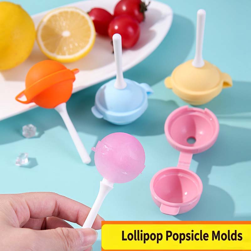 Ice Mold Sphere - แม่พิมพ์ไอศกรีมซิลิโคนเกรดอาหาร 4 ชิ้น แม่พิมพ์ไอติมแท่ง แม่พิมพ์ไอศกรีมทรงกลม ถาดทำไอศกรีม