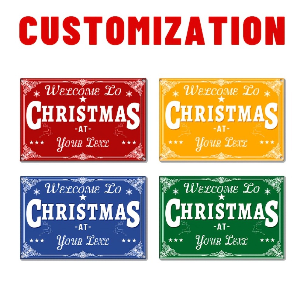 Home Bar Signs - ป้ายอลูมิเนียม 2D แบบแบนลายสุขสันต์วันคริสต์มาส ขนาด 8x12 นิ้ว,