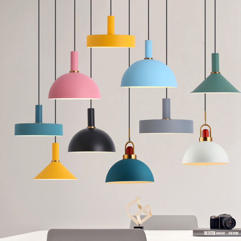 Home Bar And Counter - Nordic LED โคมไฟติดเพดานโลหะ Minimalist แขวนโคมไฟห้องครัวห้องนอนห้องนอนเคาน์เตอร์บาร์ในร่มการตกแต่งบ้าน E27
