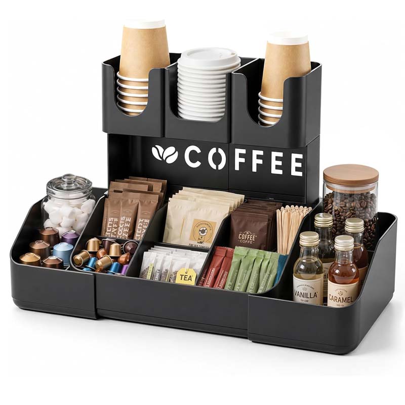 Home Bar Setup - ที่จัดระเบียบอุปกรณ์กาแฟ 2 ชั้น สำหรับวางบนเคาน์เตอร์ สำนักงาน บ้าน