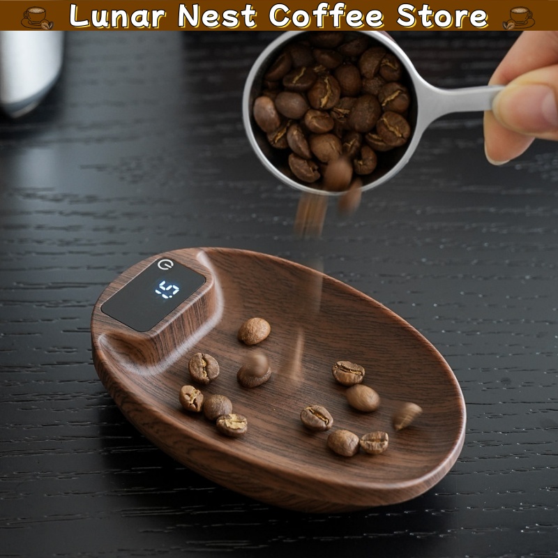 Home Barista - เครื่องชั่งกาแฟดิจิตอลแบบพกพา ถาดชั่งน้ำหนักเมล็ดกาแฟอิเล็กทรอนิกส์ ความแม่นยำ 0.1 กรัม สำหรับบาริสต้าที่บ้าน