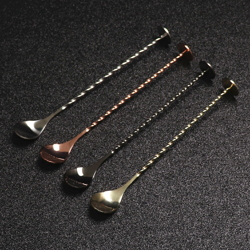 Bar Spoon Twisted - ที่คนเครื่องดื่มสแตนเลสลายเกลียว สำหรับบาร์ ค็อกเทล มัดเดอร์ ช้อนคนแบบบิด สำหรับผสมเครื่องดื่ม
