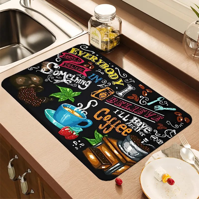 แผ่นรองครัวลายกาแฟสุดสร้างสรรค - Bar Mat Rubber บทวิจารณ์และราคา