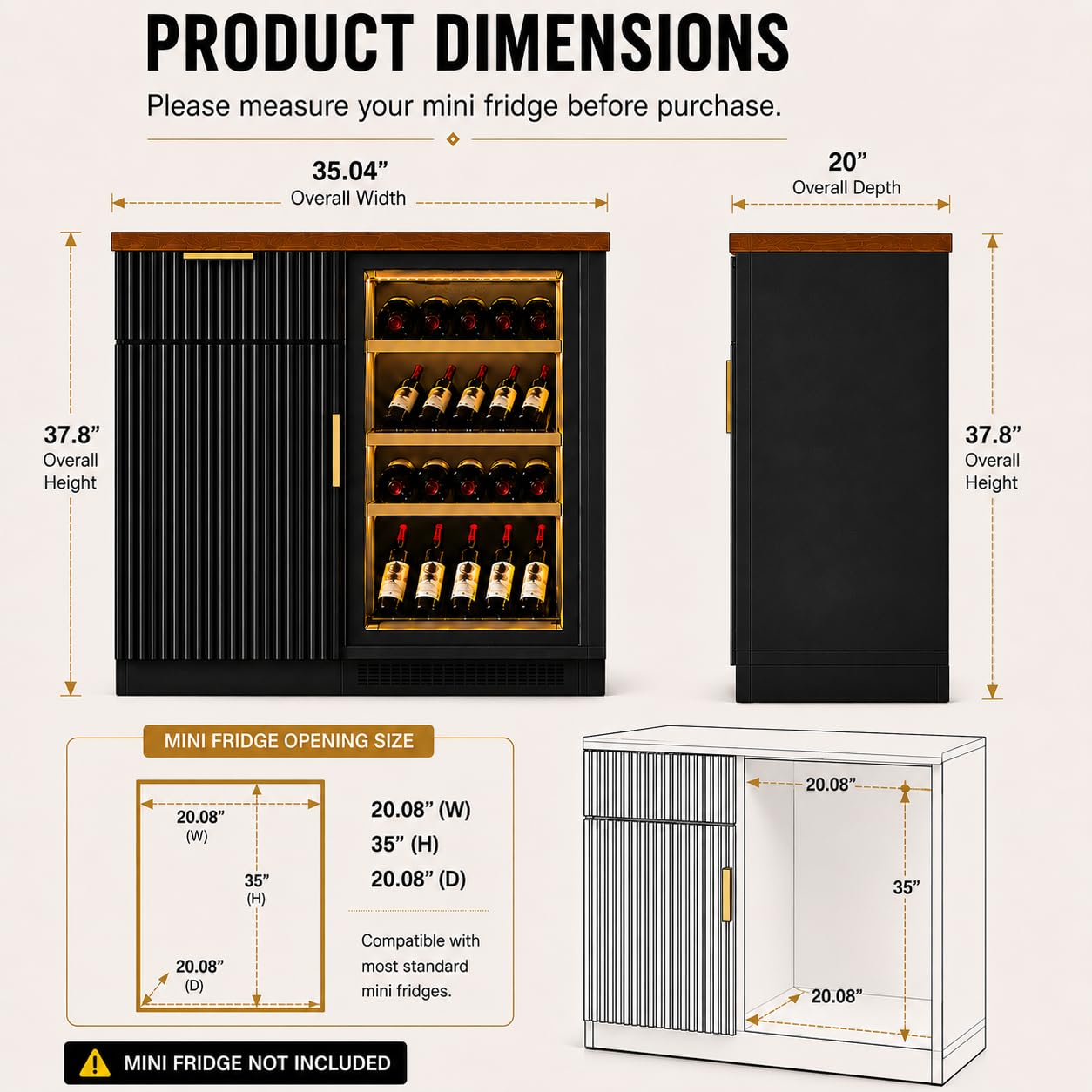 ตู้บาร์กาแฟพร้อมช่องเก็บของเย็ - Home Bar And Fridge บทวิจารณ์และราคา