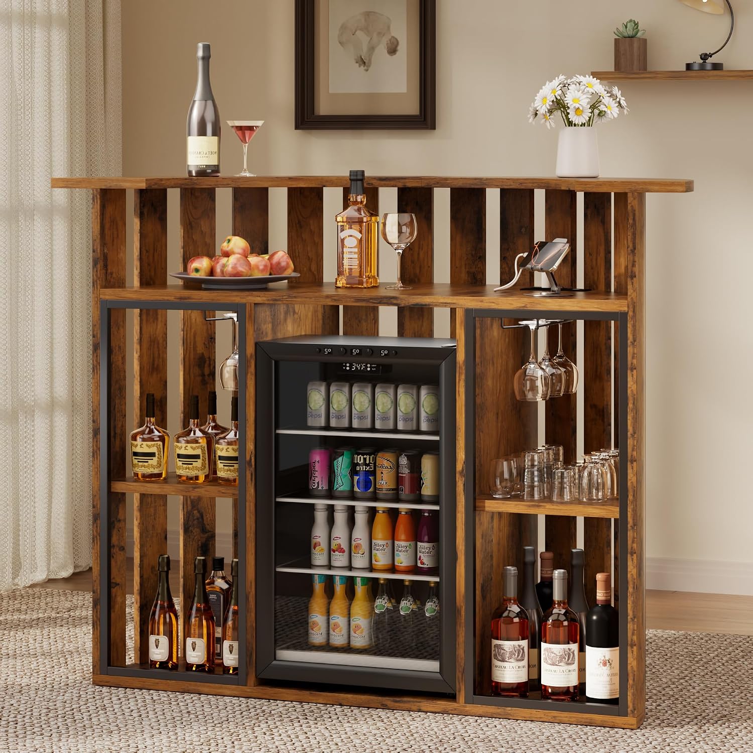 ตู้บาร์ไม้สไตล์เรโทร 4 ชั้น พร - Home Bar And Fridge บทวิจารณ์และราคา