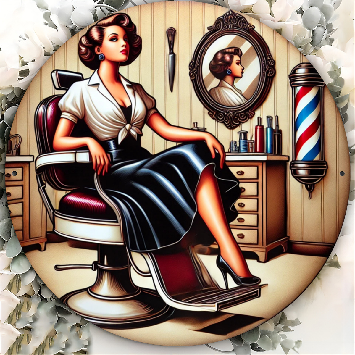 ป้ายโลหะร้านตัดผมวินเทจ 1 ชิ้น - Home Barber บทวิจารณ์และราคา