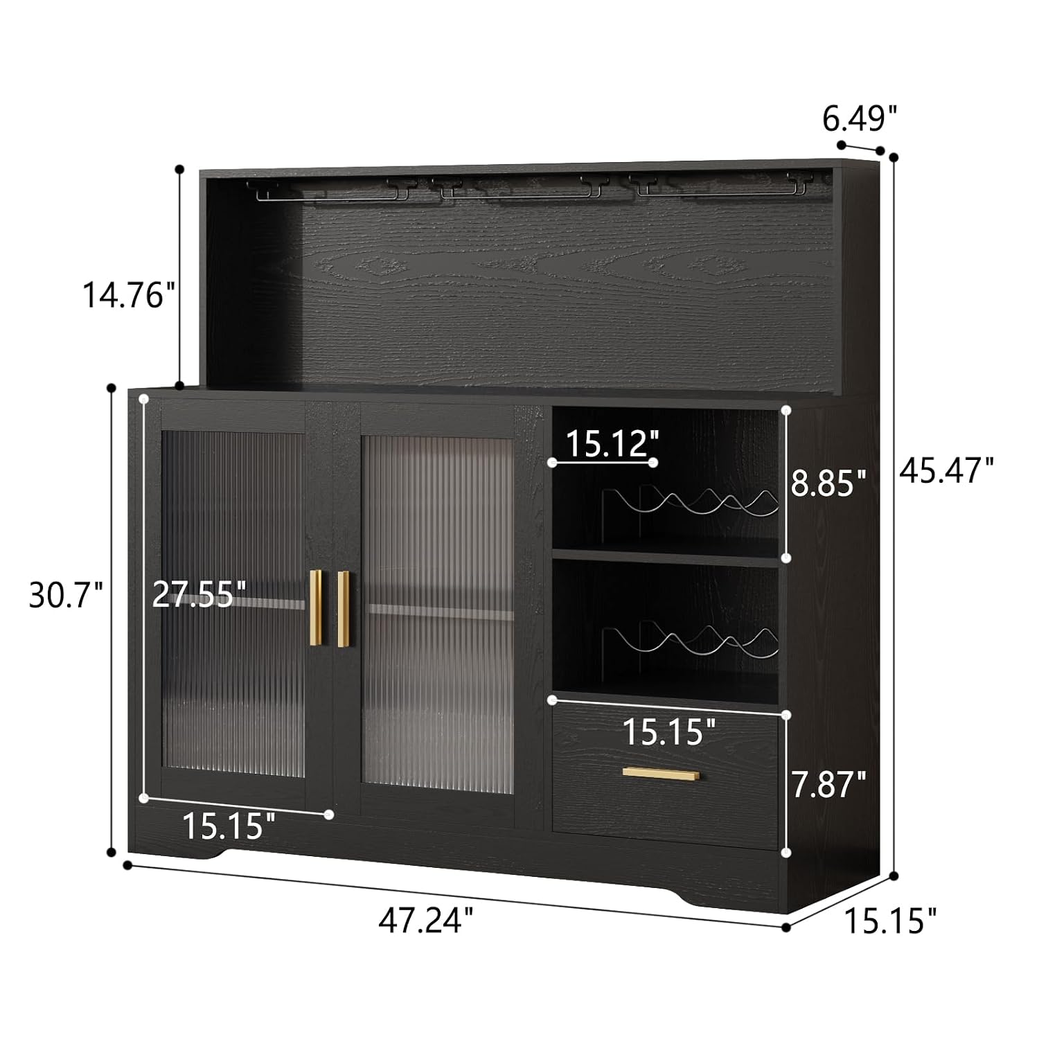 ตู้บาร์ไวน์สีดำ พร้อมไฟ LED แล - Home Bar And Cabinet บทวิจารณ์และราคา