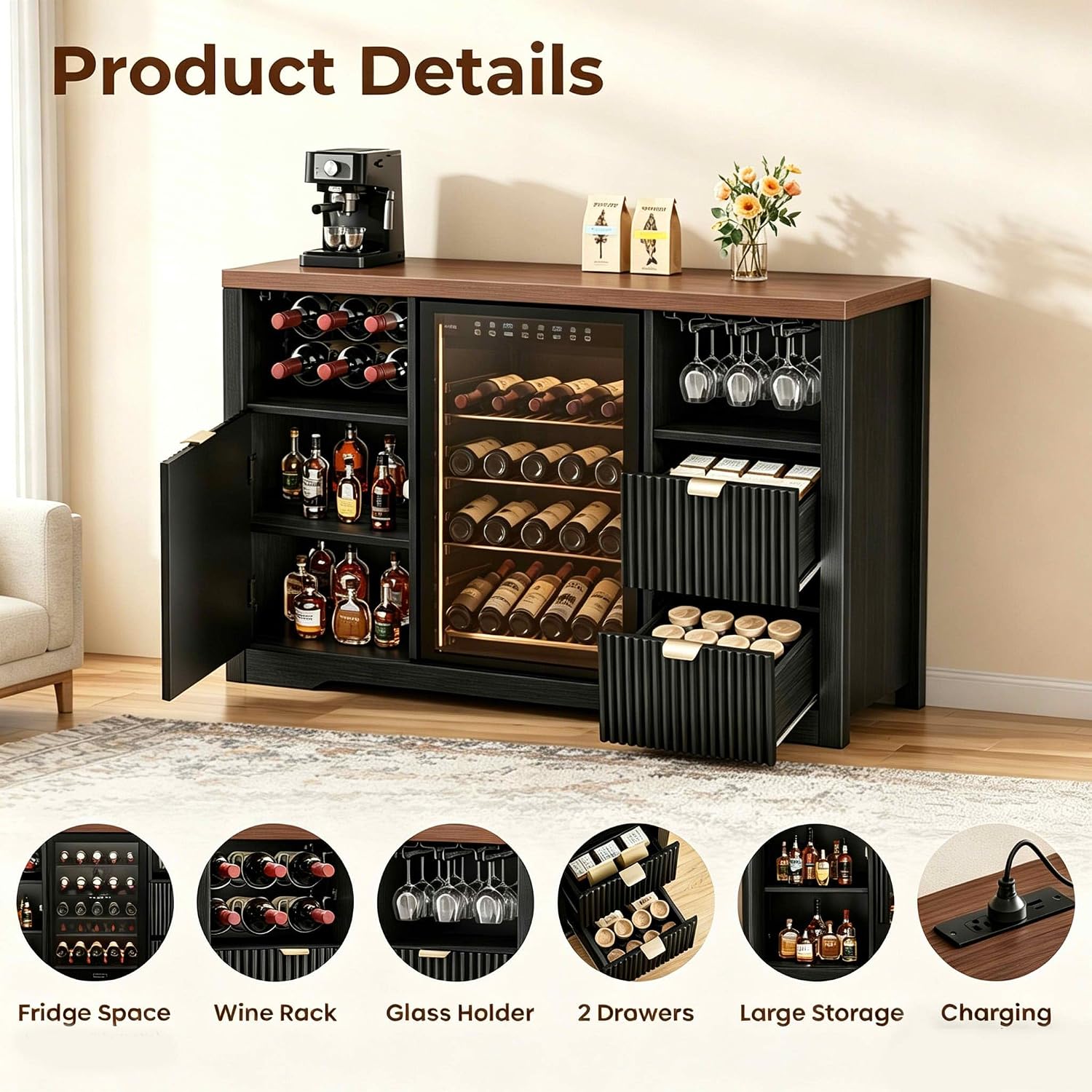 ตู้บาร์กาแฟพร้อมพื้นที่สำหรับต - Home Bar And Fridge บทวิจารณ์และราคา