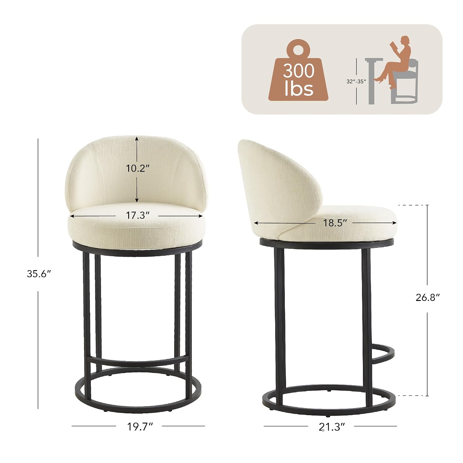 เก้าอี้บาร์หมุนได้หุ้มเบาะ ชุด - Home Bar Stools บทวิจารณ์และราคา