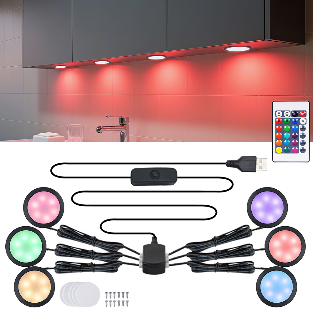 ไฟ LED RGB ใต้ตู้ 1/2/4/6 ดวง  - Home Bar And Cabinet บทวิจารณ์และราคา