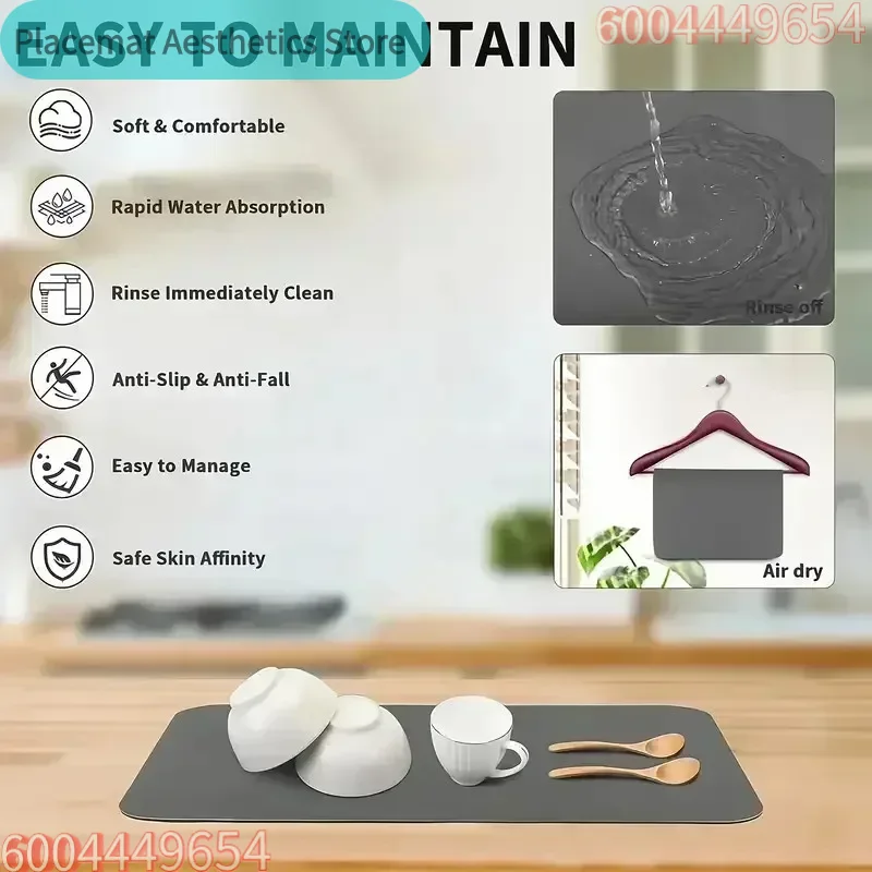 แผ่นรองจานดูดซับน้ำได้ดี ลายเส - Bar Mat Rubber บทวิจารณ์และราคา