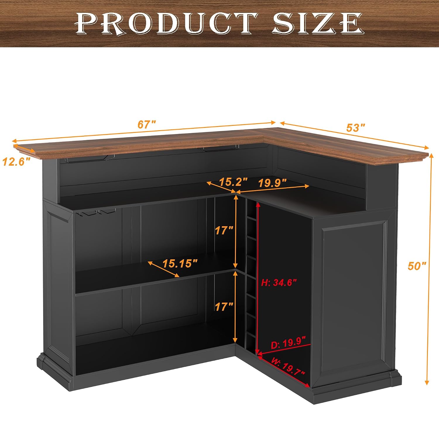 ตู้บาร์รูปตัว L พร้อมพื้นที่สำ - Home Bar Setup บทวิจารณ์และราคา