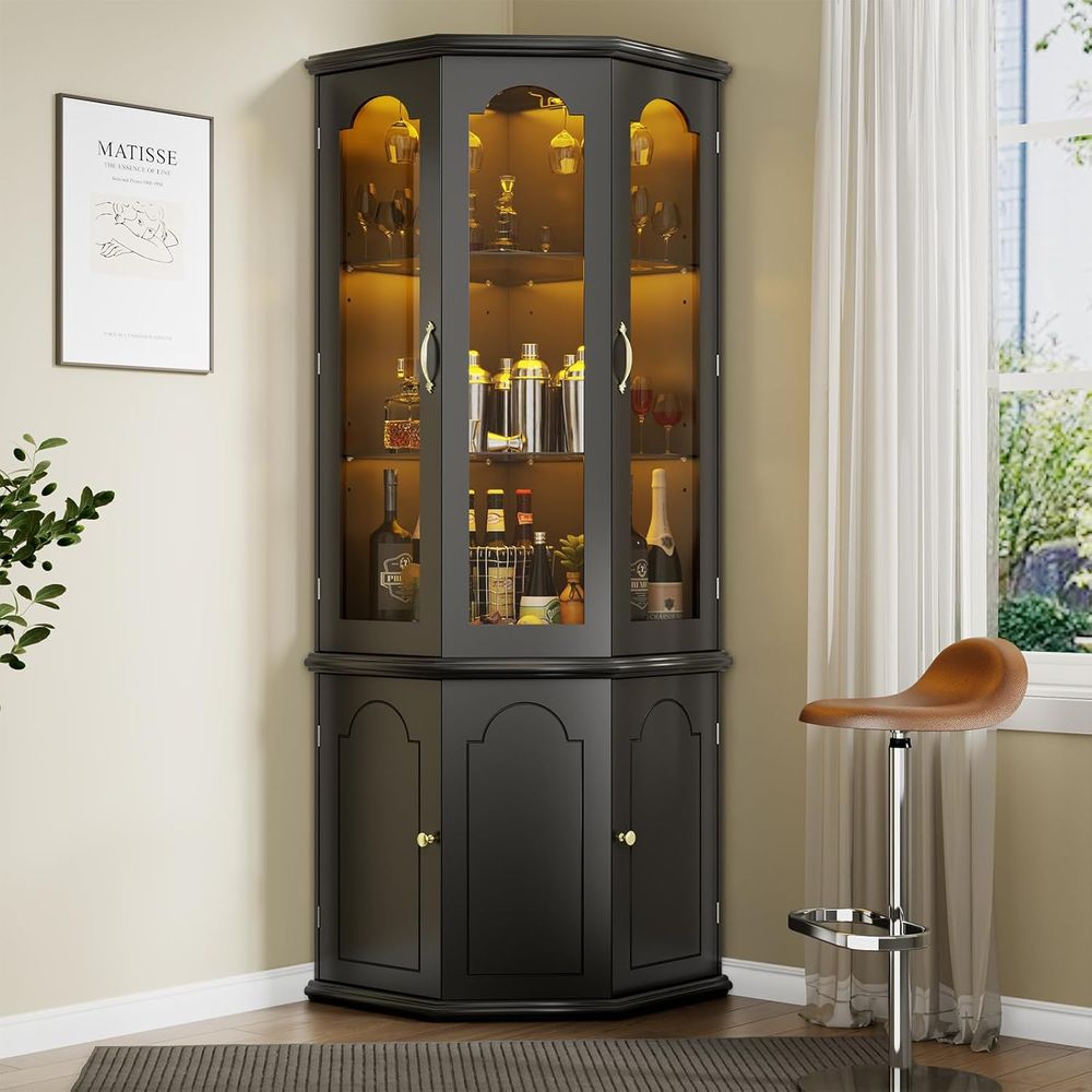 ตู้บาร์แบบมีไฟพร้อมประตูกระจกน - Home Bar And Cabinet บทวิจารณ์และราคา
